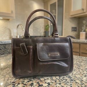 Rosetti Dark Brown Leather Satchel